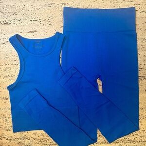 NWOT Glassons Rich Cobalt Blue Legging/Tank Set XS/S